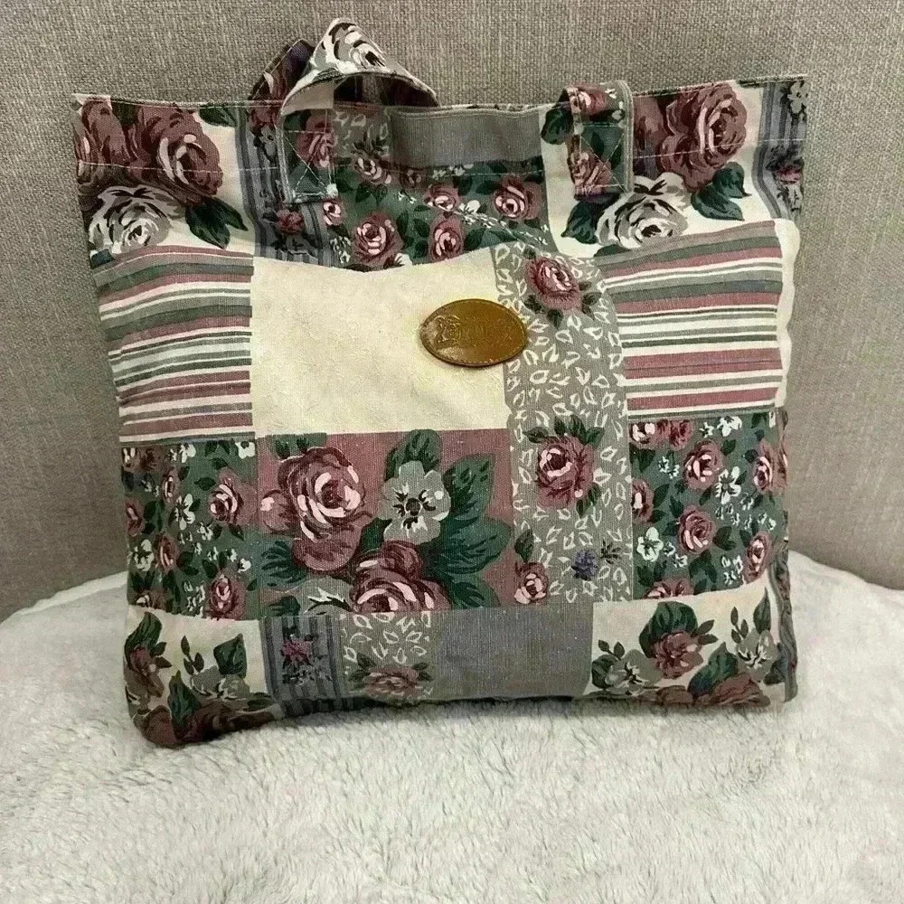 Vintage 90s GITANO Patchwork Floral Shoulder Bag Hobo Tote Purse – Retro Chic!